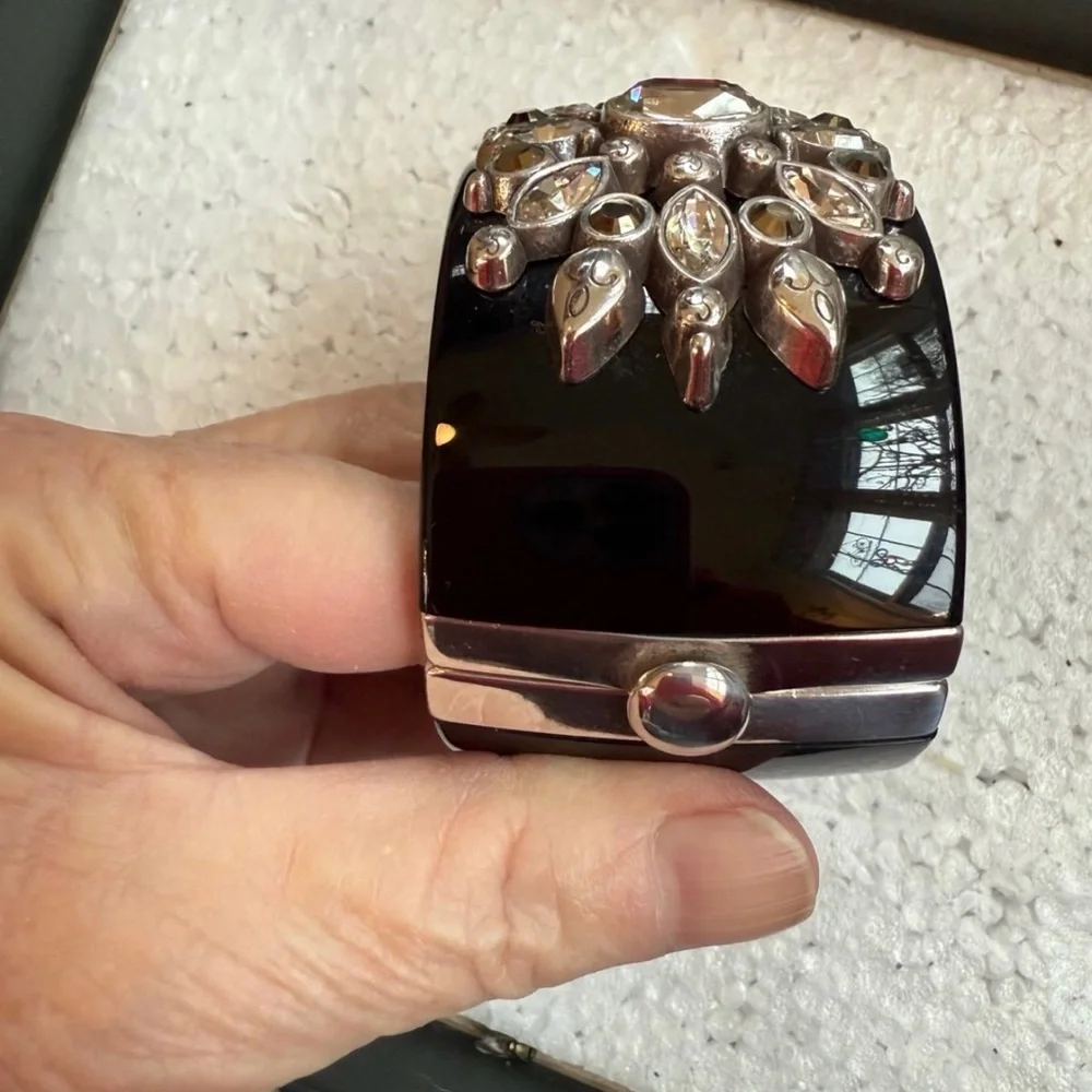 Brighton Black and Silver Bracelet with Swarovski crystals & Gold Accents - Picture 11 of 12